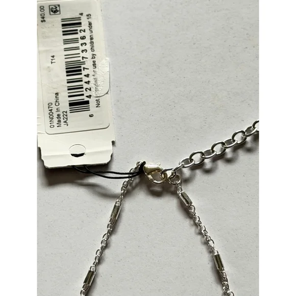 Anne Klein Silver Tone Crystal Statement Necklace - Picture 5 of 5